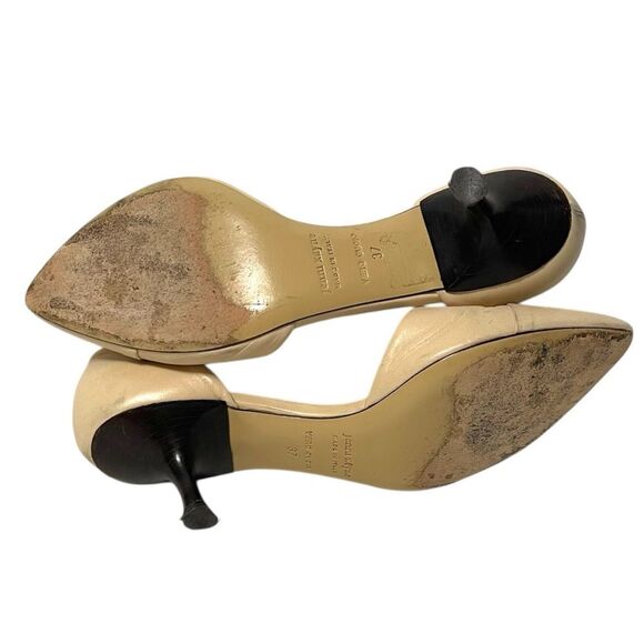 JENNI KAYNE Leather Cream D'Orsay Heels 37 - Picture 7 of 10